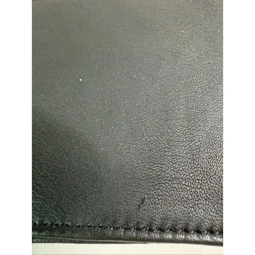 Men’s Leather Bifold Wallet ID / Credit Cards Slots Black See Description
